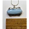 Image 1 : 14)  NATURAL OVAL BLUE OWYHEE OPAL PENDANT