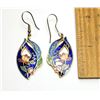 Image 1 : 16)  GOLD TONE WITH FLOWER MOTIF ENAMEL WITH