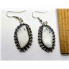 Image 1 : 28)  FREE FORM DENDRITIC OPAL DROP EARRINGS