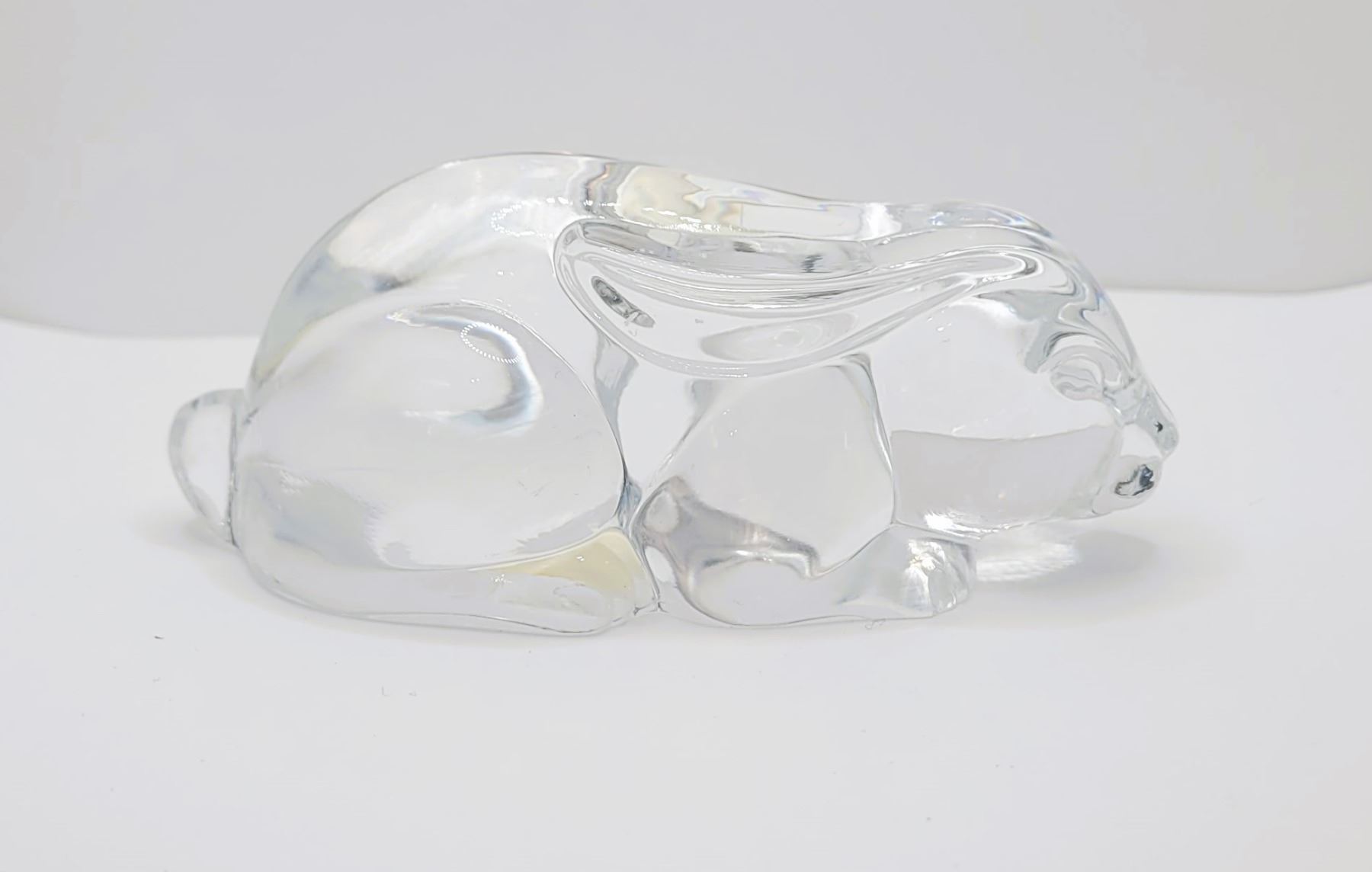 Lead Crystal Rabbit 1) VINTAGE LEAD CRYSTAL LOOP EARRED BUNNY