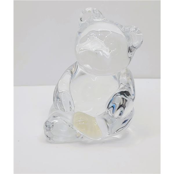 2)  VINTAGE LEAD CRYSTAL TEDDY BEAR FIGURINE