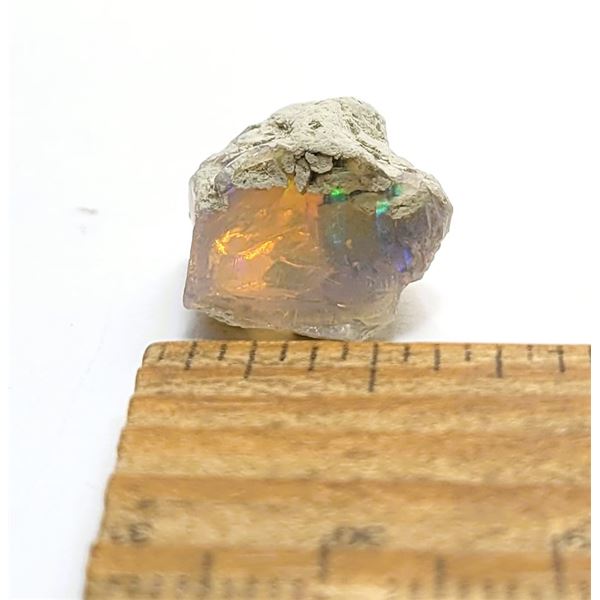 19)  NATURAL ROUGH 9.5 CT ETHIOPIAN  FIRE OPAL