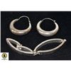Image 1 : 925 SILVER LARGE HOOP EARRINGS &HEAVY BRACELET
