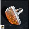 Image 1 : 925 SILVER ESTATE BALTIC AMBER POLISH RING
