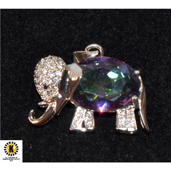 ESTATE 925 SILVER ALEXANDRITE & DIAMOND ELEPHANT