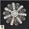 Image 1 : VINTAGE FLORAL BROOCH WITH IRRIDESCENT STONES