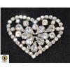 Image 1 : VINTAGE CRYSTAL HEART BROOCH