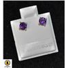 Image 1 : #72-NATURAL  PURPLE AMETHYST STUD EARRINGS 5MM