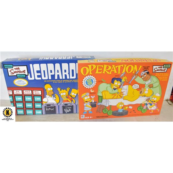 THE SIMPSONS OPERATION & JEOPARDY BOARD GAMES