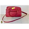 Image 1 : VINTAGE MEXICAN LEATHER TOOLED RED LARGE PURSE