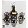 Image 1 : BLACK CAT ETCHED DECANTER & GLASSES SET