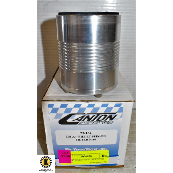 CM 3.4  BILLET SPIN ON FILTER 3/4 -16