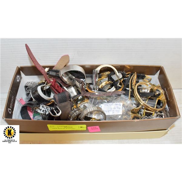 SHOE BOX OF WATCHES