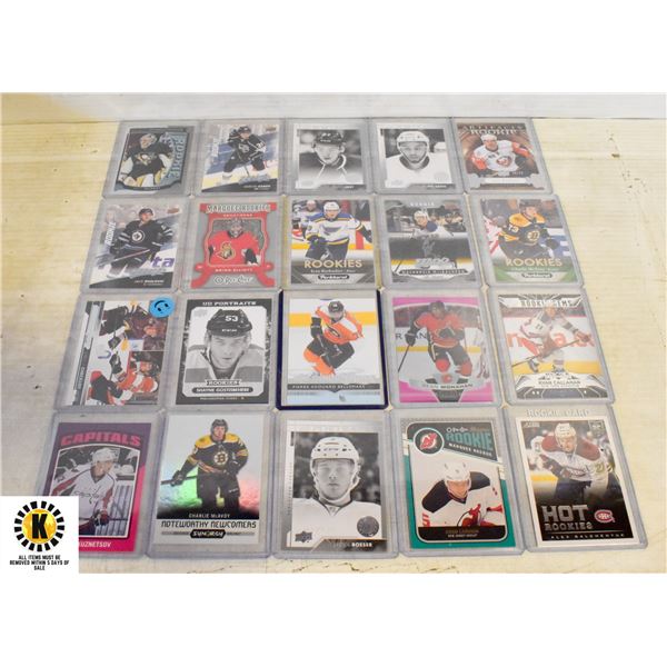 20 MIXED HOCKEY CARDS ROOKIES & INSERTS