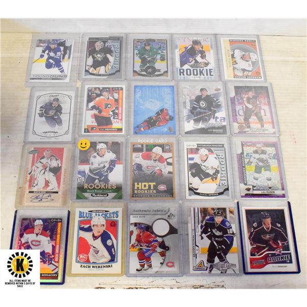 20 MIXED HOCKEY CARDS ROOKIES & INSERTS