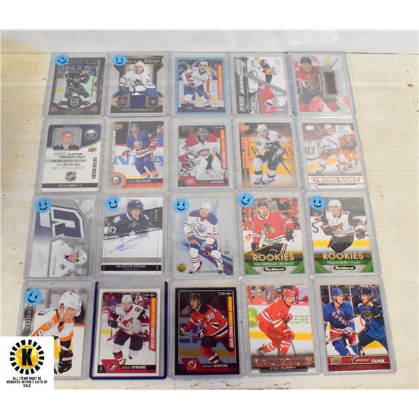 20 MIXED HOCKEY CARDS ROOKIES & INSERTS