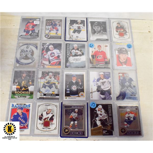 20 MIXED HOCKEY CARDS ROOKIES & INSERTS