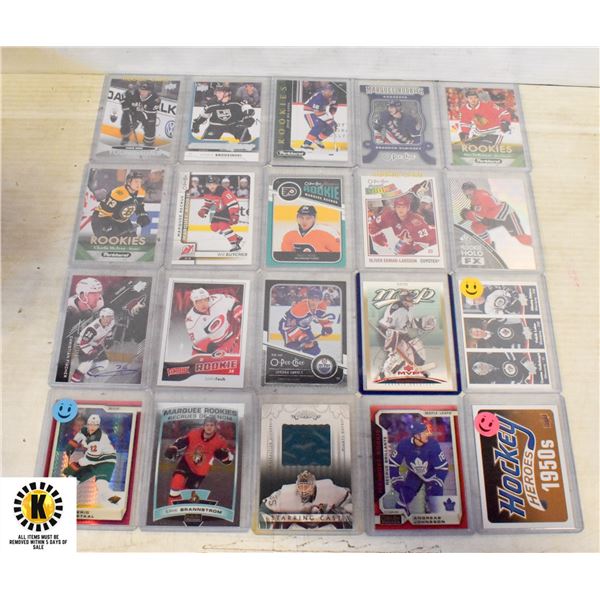 20 MIXED HOCKEY CARDS ROOKIES & INSERTS