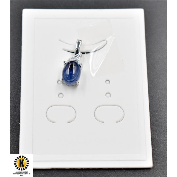 #22-NATURAL HEATED SAPPHIRE 6.5X8.7 PENDANT