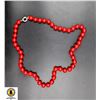 #148-NATURAL RED JADE NECKLACE 17"