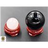 Image 1 : #238-NATURAL BLACK OBSIDIAN & PINK ROSE QUARTZ