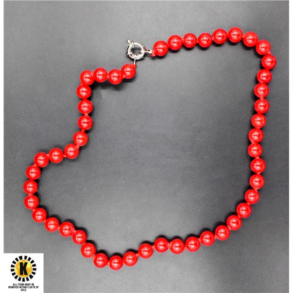 #145-RED CORAL NECKLACE 17 