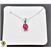 Image 1 : #05-NATURAL RED RUBY 6X7.9 & PENDANT NECKLACE 16"