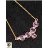 Image 1 : AMETHYST NECKLACE WITH GOLD PLATED 925 STERLING SI