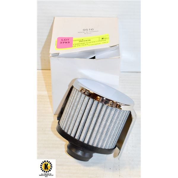 PUSH-IN CHROME VALVE COVER BREATHER FILTERS