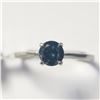 BZ1217-55 14K WHITE GOLD BLUE DIAMOND RING SZ 6.5