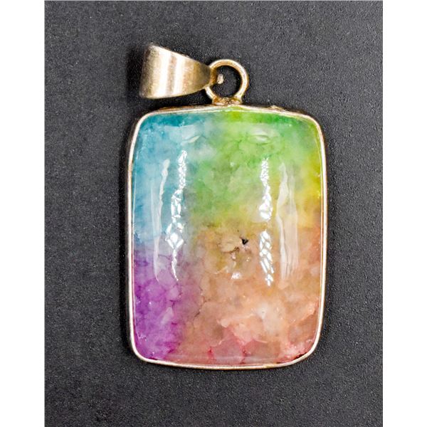 #141-NATURAL RAINBOW SOLAR QUARTZ PENDANT