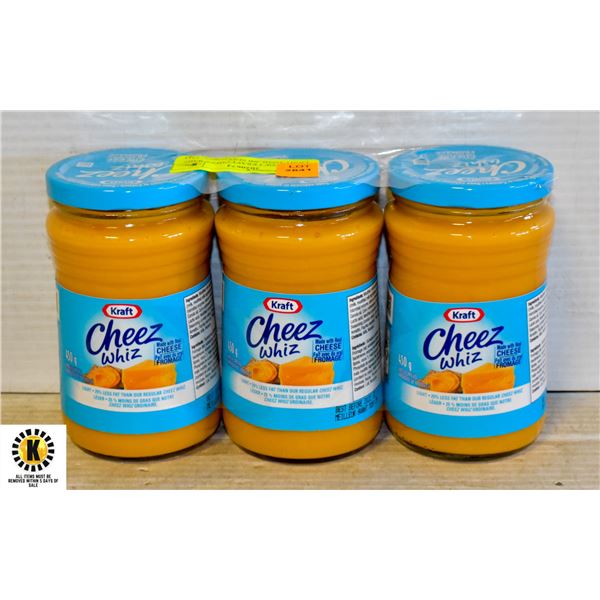 BUNDLE OF 3 KRAFT CHEEZ WHIZ LIGHT,450ML,BB SEPT