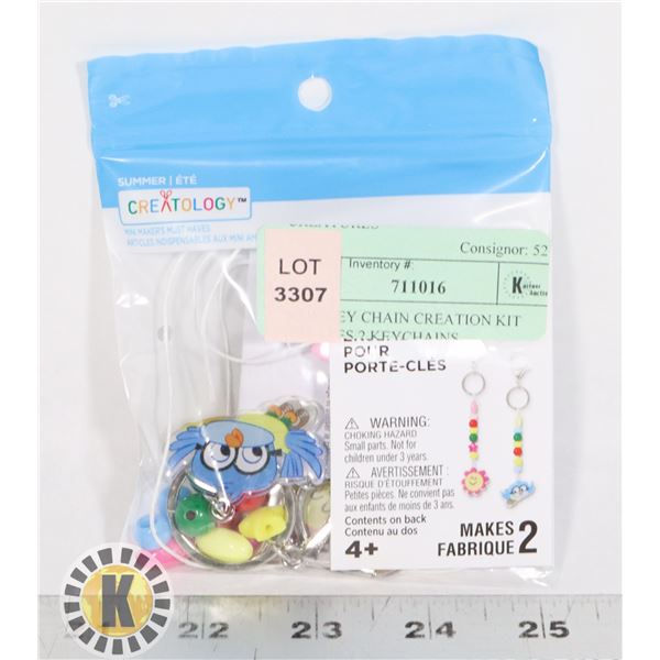 NEW KEY CHAIN CREATION KIT CREATES 2 KEYCHAINS