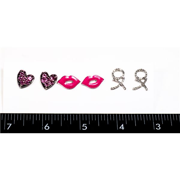 3 NEW ASSORTED PAIRS OF EARRINGS