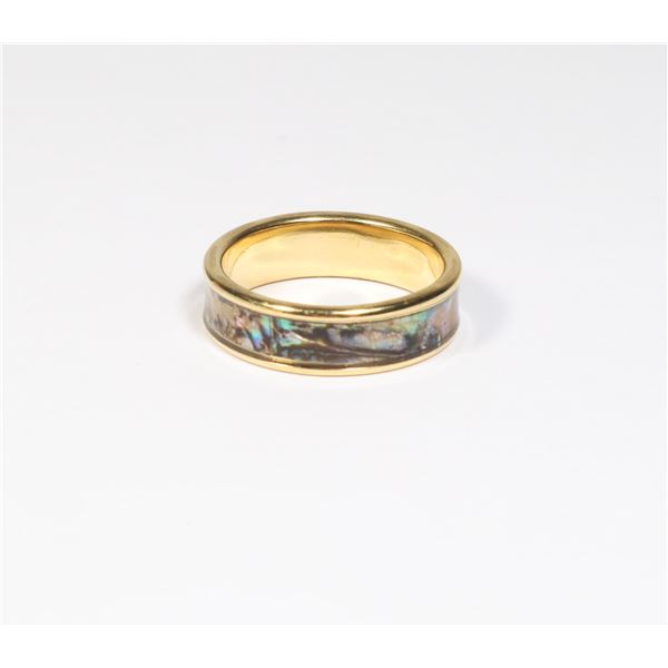 NEW COMFORT BAND ABALONE LOOK RING