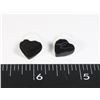 NEW 80'S STYLE BLACK HEART STUD EARRINGS