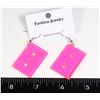 NEW CASSETTE THEME DROP EARRINGS HOT PINK