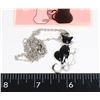 Image 1 : NEW BLACK AND WHITE CATS CUDDLING PENDENT & CHAIN