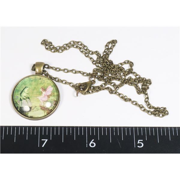 NEW FROG AND FAIRY THEME PENDANT AND CHAIN