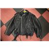 Image 1 : SIZE XL BLACK LEATHER BIKER JACKET HEAVY DUTY