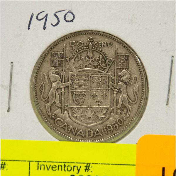 1950 CANADIAN SILVER HALF DOLLAR