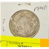 Image 1 : 1940 CANADIAN SILVER HALF DOLLAR