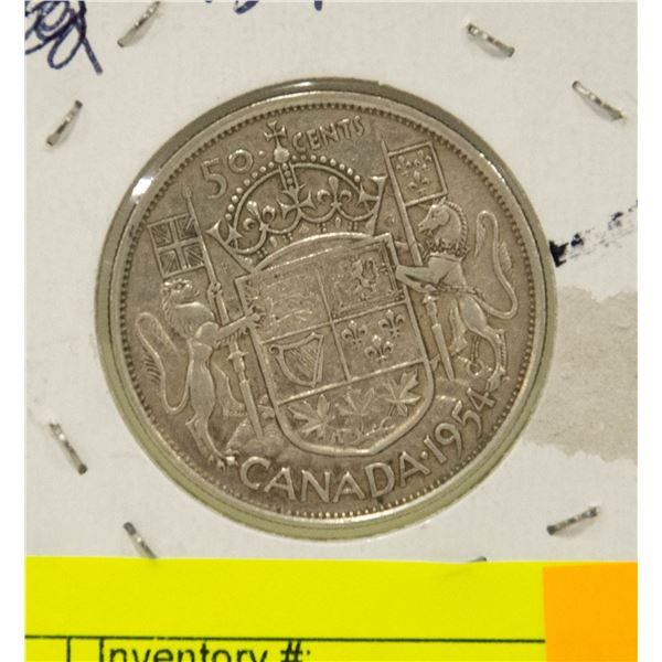 1954 CANADIAN SILVER HALF DOLLAR