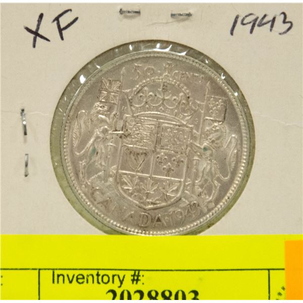 1943 CANADIAN SILVER HALF DOLLAR