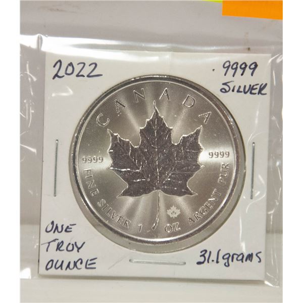 2022 .9999 PURE SILVER MAPLE LEAF 31.1 GRAMS