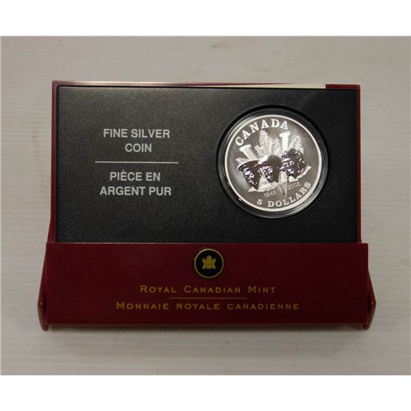 2005 .999 SILVER FIVE DOLLAR COIN 60TH ANNIVERSARY