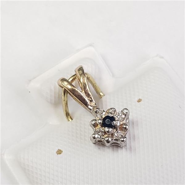 BZ1054-45 10K DIAMOND & SAPPHIRE PENDANT