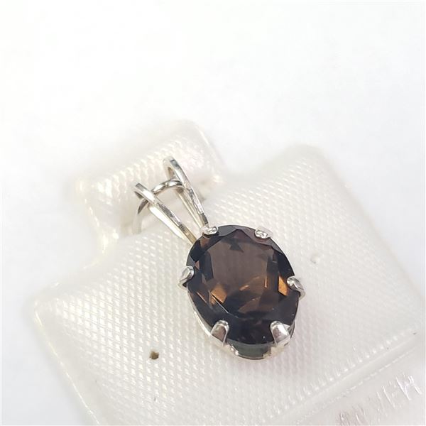 BZ1054-32 SILVER SMOKEY QUARTZ PENDANT