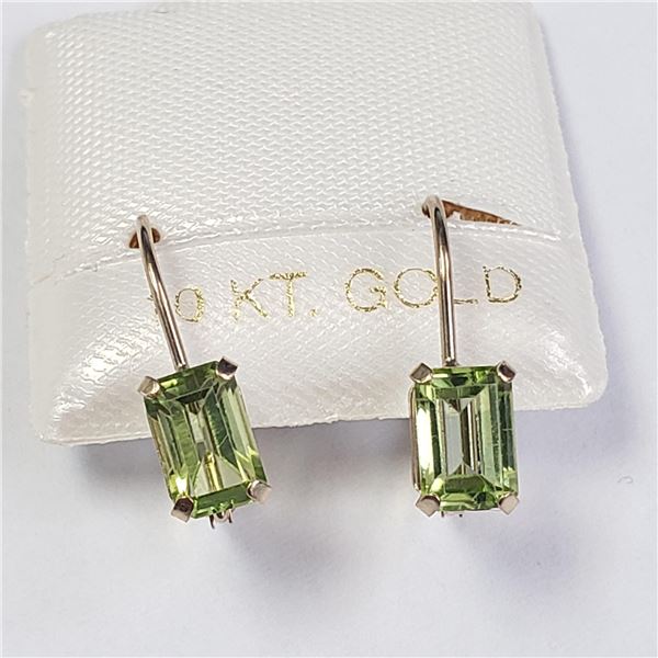 BZ1054-44 10K PERIDOT HOOP EARRINGS