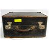 ANTIQUE BLACK LEATHER STEER HIDE SUITCASE